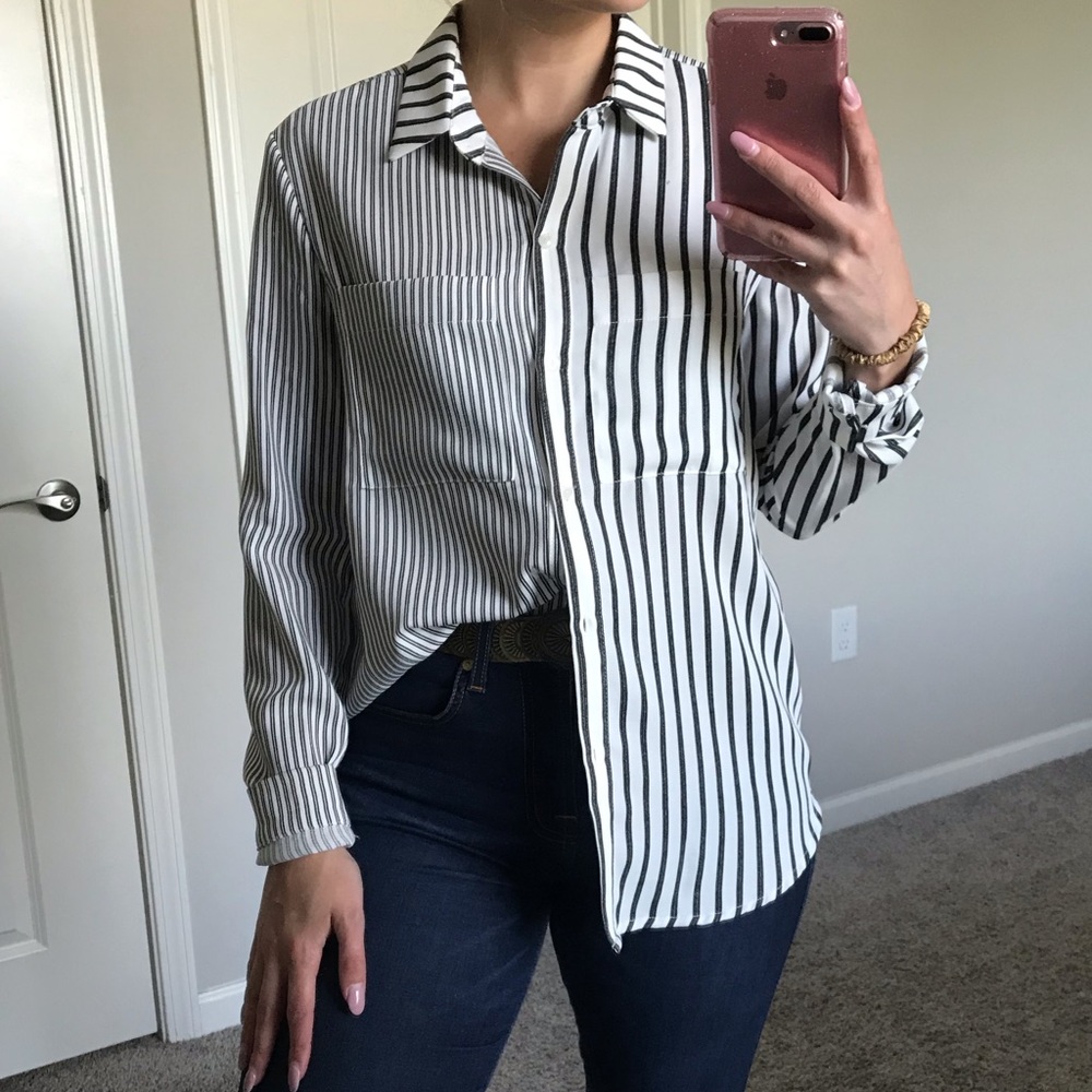 Striped Button Down Top